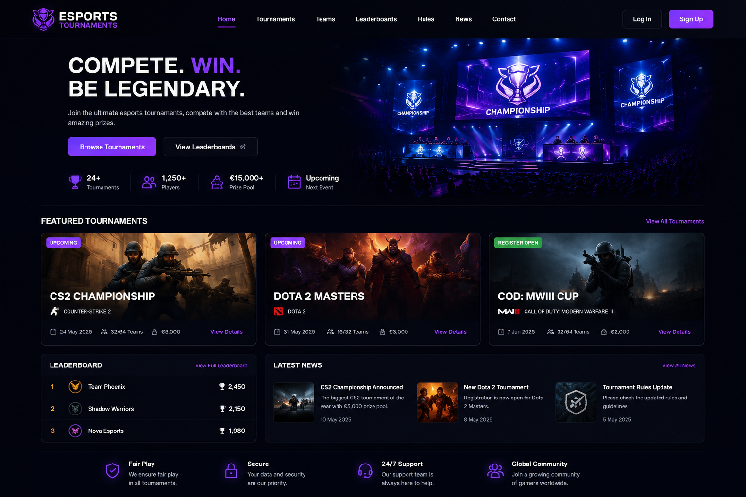 Esports portfolio project